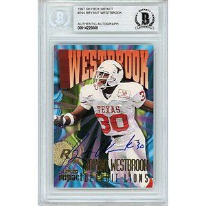 Bryant Westbrook Signed UT Longhorns 1997 Skybox Football Card Beckett Autograph